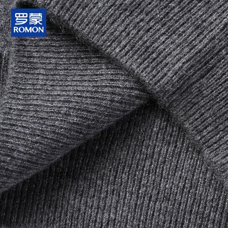 ROMON Men's 100% Pure Cashmere Thick Round Neck Sweater