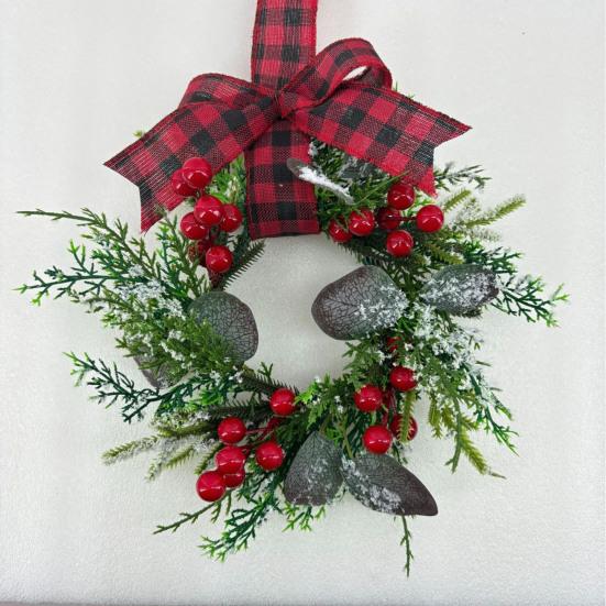 Christmas Cabinet Wreath Pine Needles Berries Pine Cones Decor Kitchen Shelves Indoor Outdoor Garland