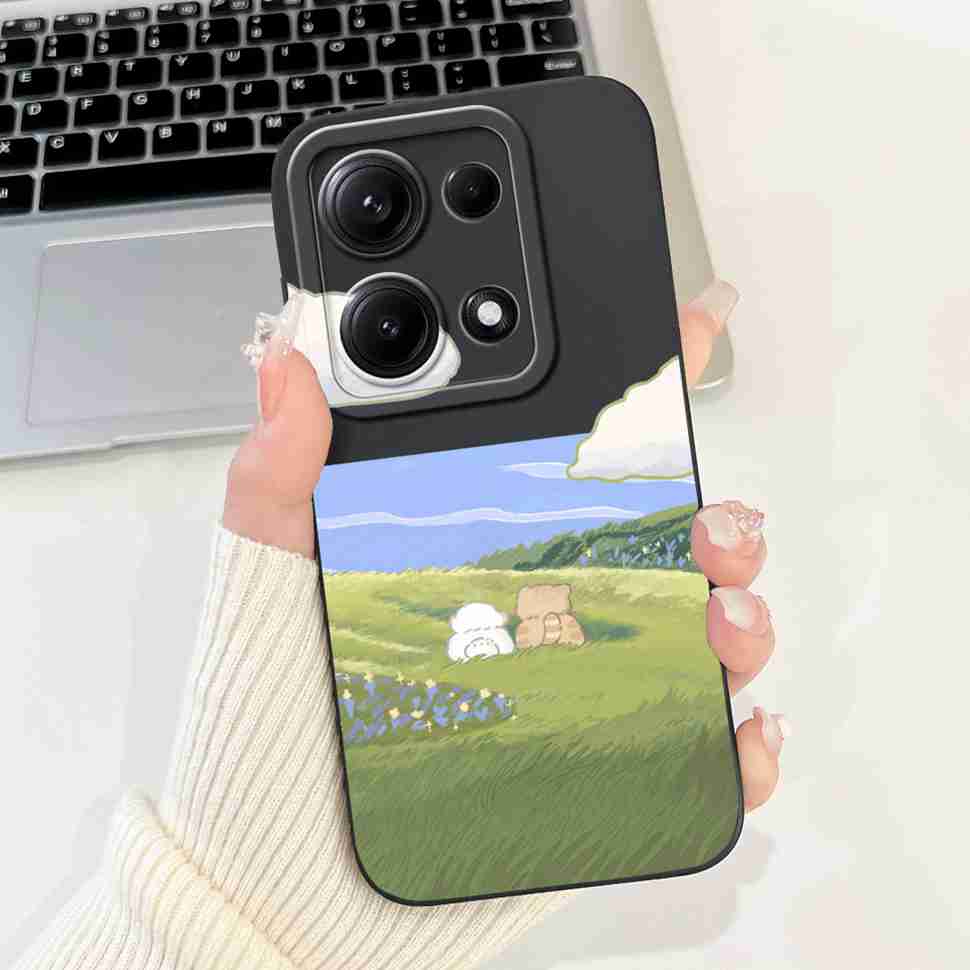 Simple Silicone Case For Redmi Note14S 4G Cute Panda Rabbit Shockproof Back Cover Note14 For Xiaomi Redmi Note 14 14S Cases