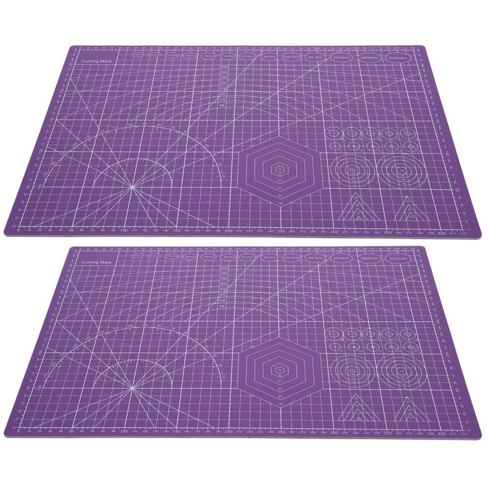 2Pcs Cutting Mat Board Manual Model Rubber Stamp Engraving Art SelfHealing Craft Film A3