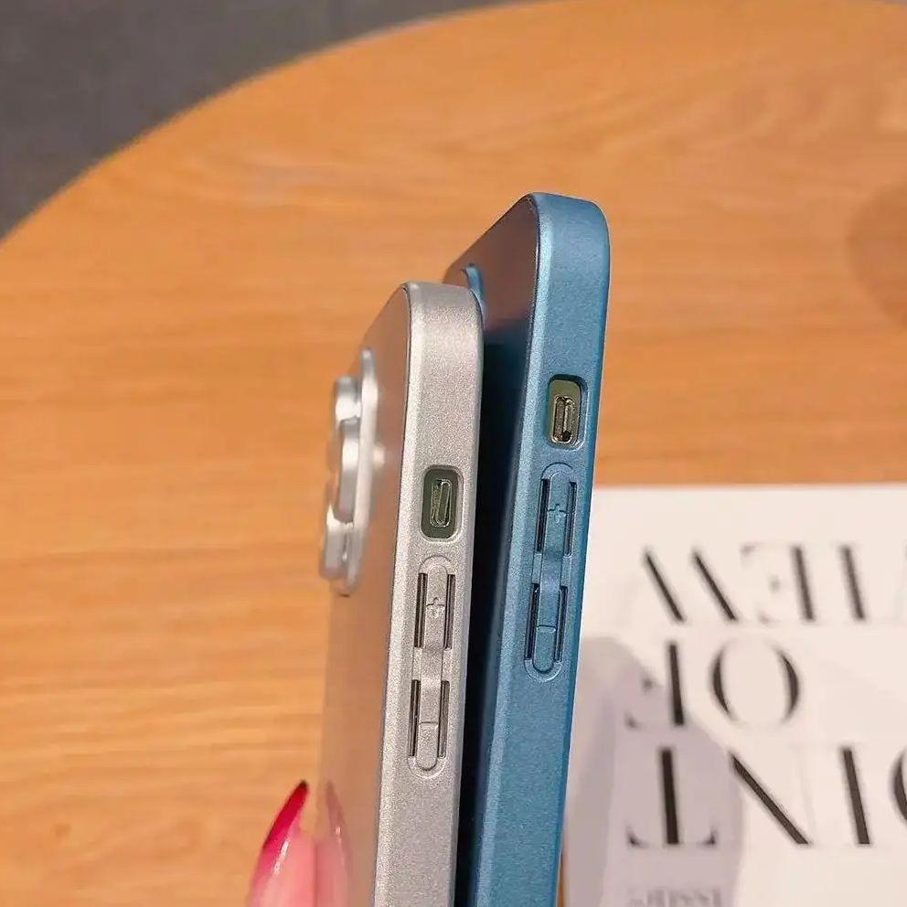 Laser Aurora CD Texture Matte Phone Case For iPhone 17 Air 16 15 14 Plus 13 12 11 Pro Max Lens Protect Bumper Armor Cover