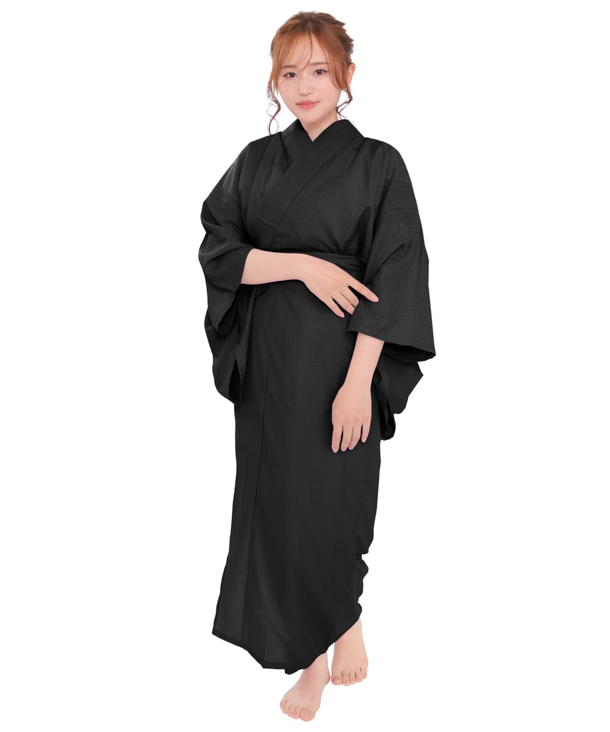 

Длинная нижняя майка для дам [KYOETSU] летняя, стирающаяся, женская, Coolpass, (Л, черный) чёрный