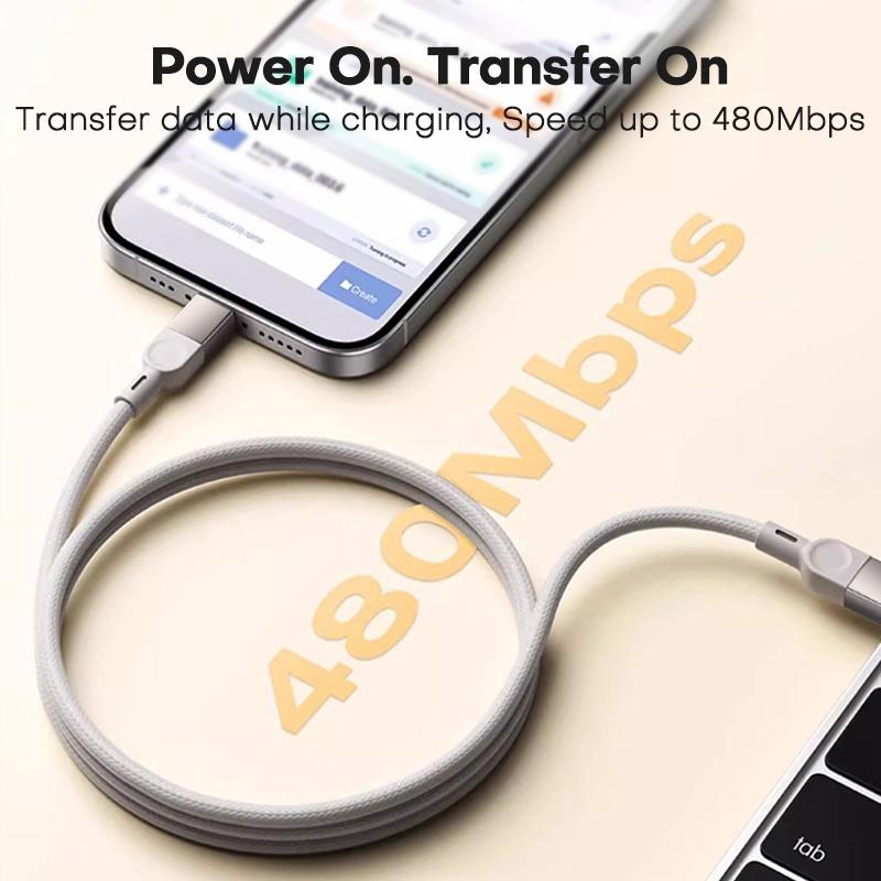 QOOVI 4 In 1 PD 240W Magnetic Suction Anti Winding USB C To C Fast Charger Cable Data Charging Wire for iPhone 16 Laptop Samsung