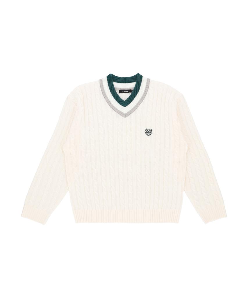 W STANDARD Color Tip V-Neck Pullover [3 Colors]