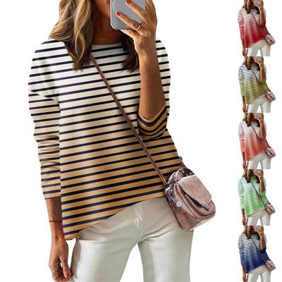 Women's T Shirt Tee Printed Long Sleeve Daily Weekend Fashion Drop Shoulder Round Neck Top Blouse
