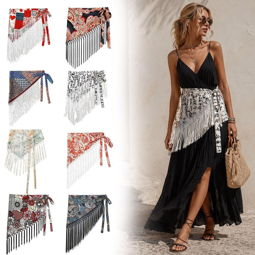 Exquisite Triangle Waistband Tassels Dance Hip Scarf Fashion Fringe Waist Belt Dress Jeans Decor