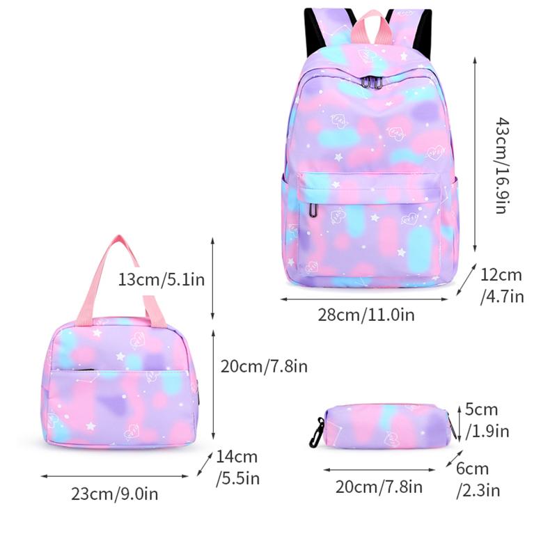 College Student Three-piece Set Student Schoolbag Casual Backpack