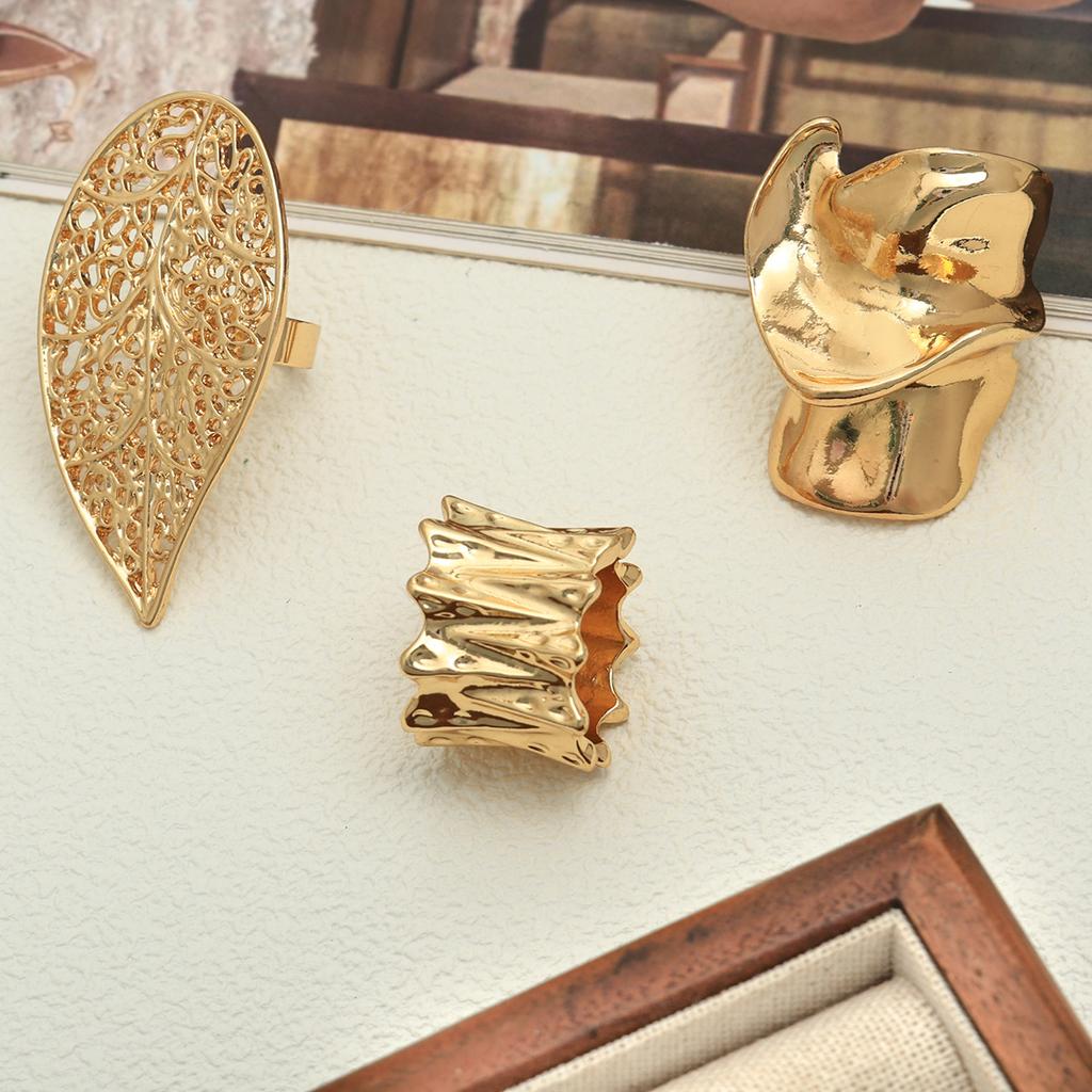 Exaggerated Heavy Industry Design Sense Zinc Alloy Smooth Surface Bracelet Geometric Personality Wide Women's Bracelet Ring