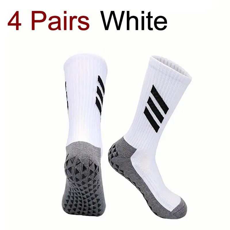1/4 Pairs Men Non Slip Towel Bottom Football Sports Socks Odor Resistant Sweat Absorbing Breathable Rugby Basketball Yoga Socks