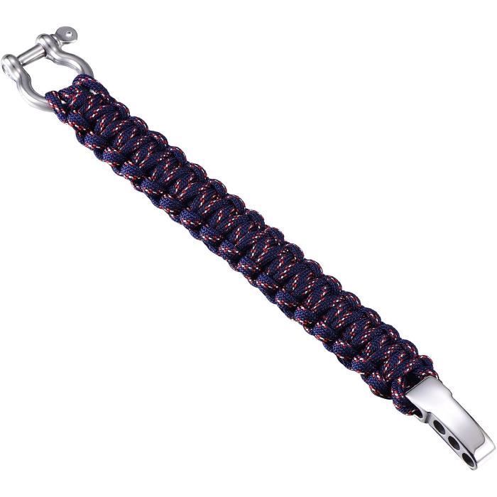 Paracord Bracelet De Survie Hommes Acier Inoxydable Bracelet Outdoor Tressé[H1118]