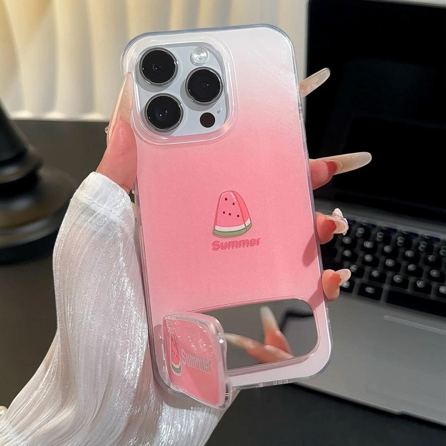 

Single Layer Green Pink Watermelon for IPhone16promax Mobile Phone Case for Apple 15 New 14pro Cute 13p For Apple 6