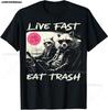 Sunset Raccoon Live Fast Eats Trash and Get Hit By A Cars Tee Unisex T Shirt