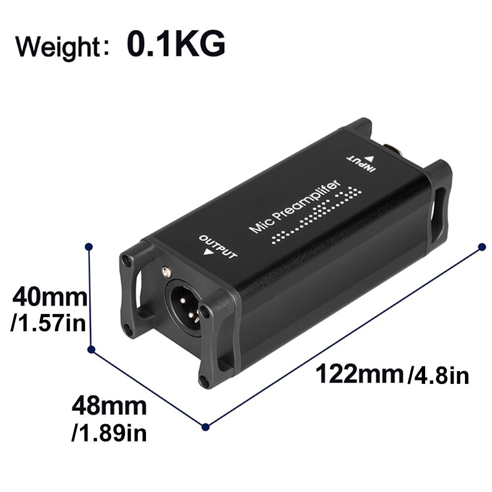 Mic Booster Preamplifier Portable Professional Microphone Pream 20Hz-20kHz Pure Gain for Home Recording Livestream