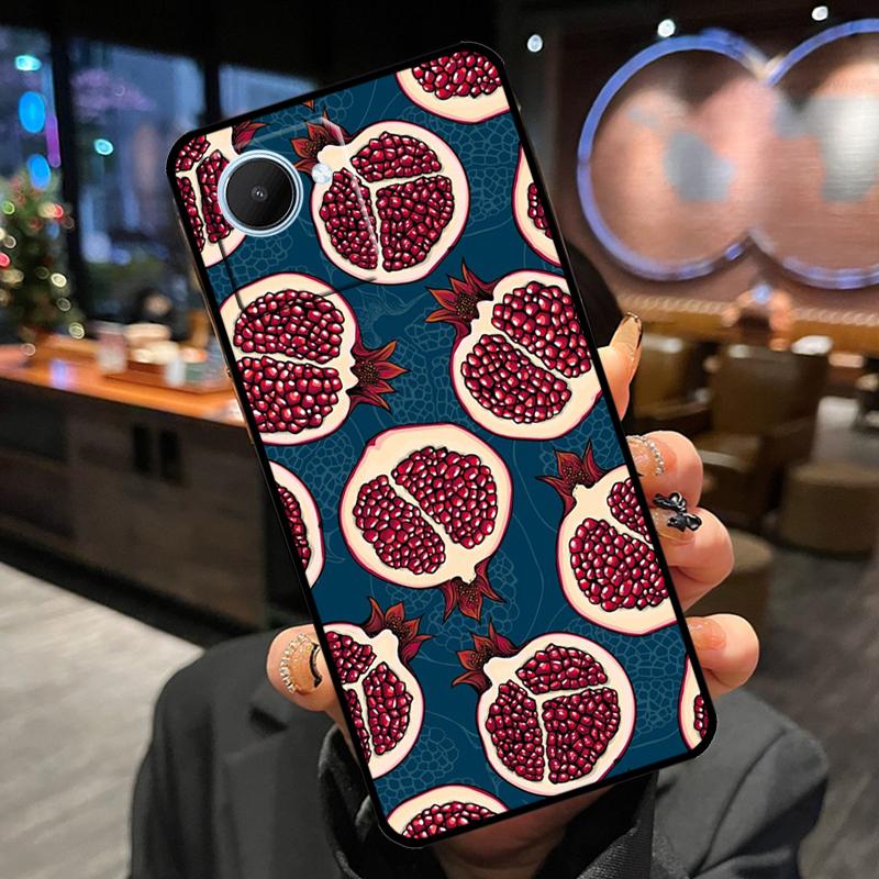 Food Fruit Red Pomegranate Case For Realme 13 Pro Plus 12 11 14 15 GT6 GT7 Pro C15 C35 C53 C55 C61 C63 C65 C67 C71 C75