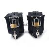 Leather Sponge Sex Handcuffs Bondage Slave Exotic Accessories Toys For Couples Adults Games With 2 Lock