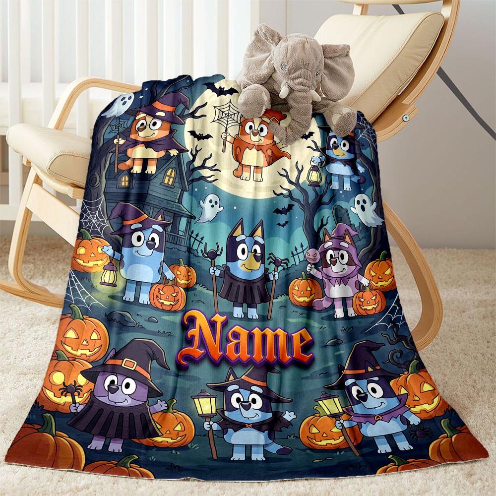 Halloween Friends Costumes Personalized Name Blanket Cozy Personalized Blanket Warmthful Decor Suitable for Living Room Bedding Office Picnics
