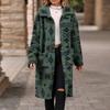 And Winter Women's Single Breasted Ethnic  Printed Plush Long Coat Jacket