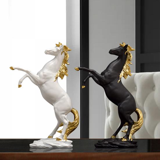 Artistic Horse Figurine Miniature Simulation Pony Statue Resin Animal Sculpture Home Office Desktop Decoration Ornament