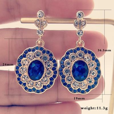 Creative Sapphire Rhinestone Fashion Earrings for Women