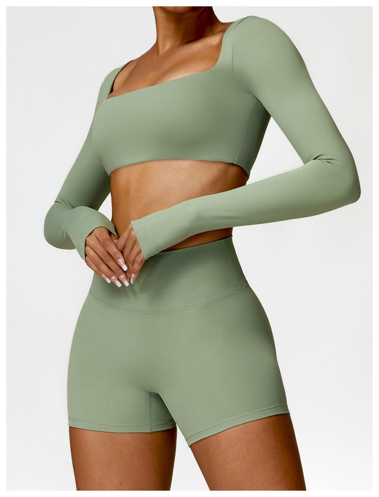 Winter Long Sleeve Yoga Suit for Outdoor Running - Brushed Fitness T-shirt