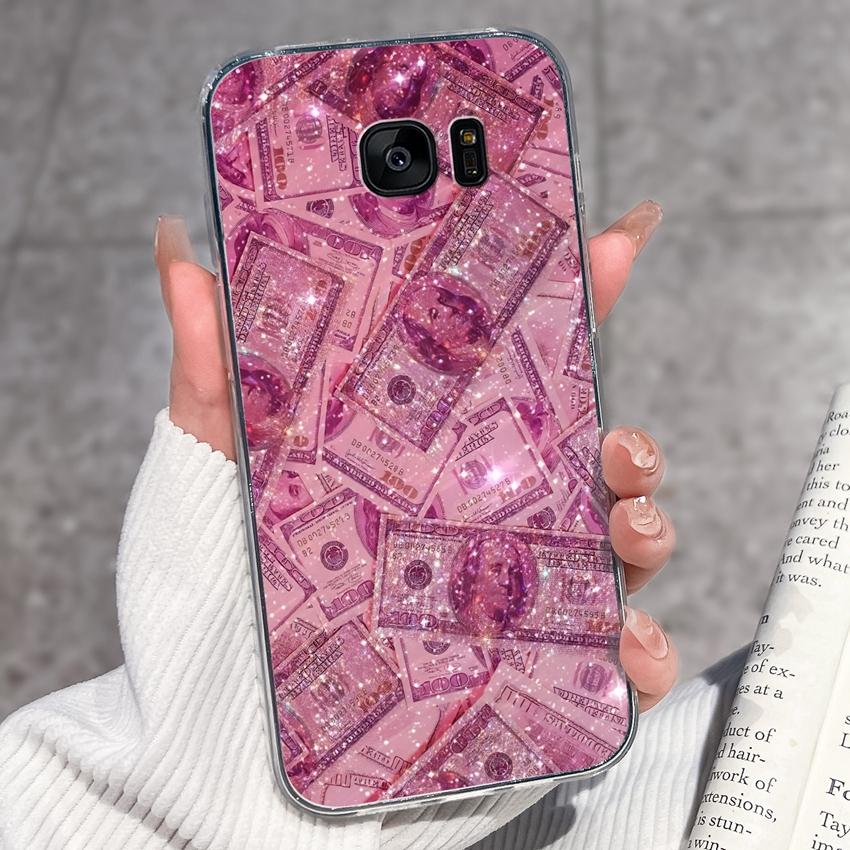 

For Samsung Galaxy S7 S6 edge S7+ S6+ S5 S10+ S11+ S10e Fierce Cheetah Pattern Phone Case Transparent TPU Premium Protection Cover For Samsung Housing Samsung S7 edge