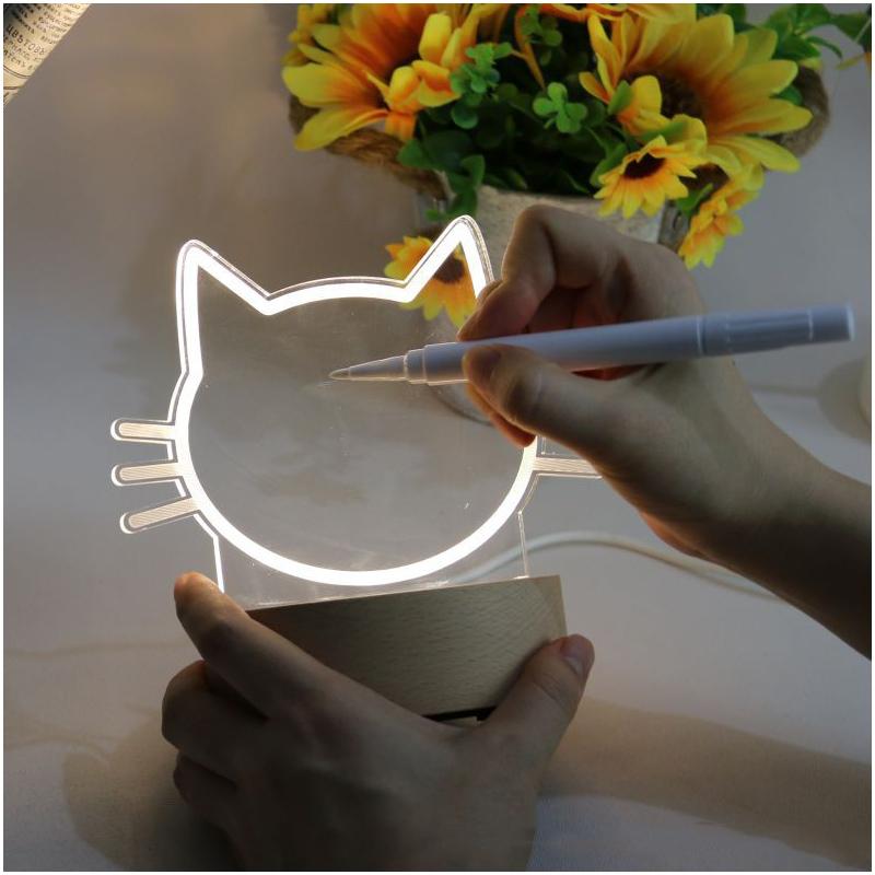 New Product Ideas 2024 Note Board Creative Led Night Light Usb Message Bo 3d Night Light Gift Set Items