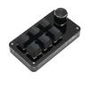 6 Key One Handed Mechanical Keyboard with Knob Wired Plug and Play Programmable Keyboard for Gaming Office Black