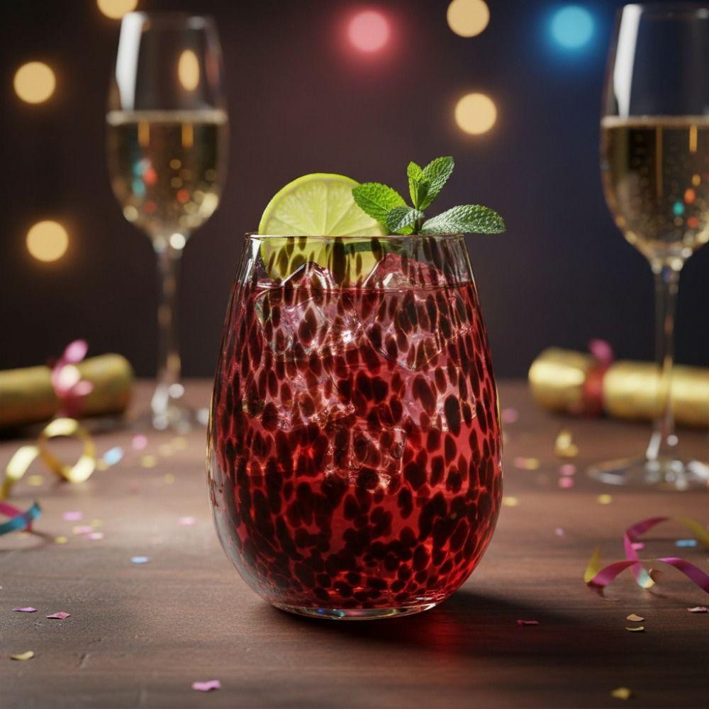 Glass Leopard Spot Highball Glass Art Style Water Cup Creative Drink Cup Dinning Table