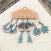 Bohemian Ethnic Retro Earring Set: 3-Piece Hanfu & Nepal Style for Women