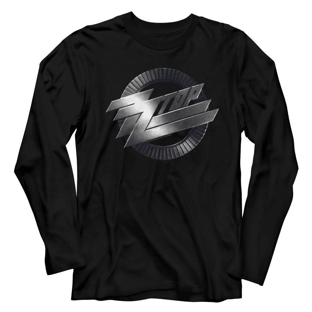 ZZ Top Metal Logo Black L/S Music Shirt 130