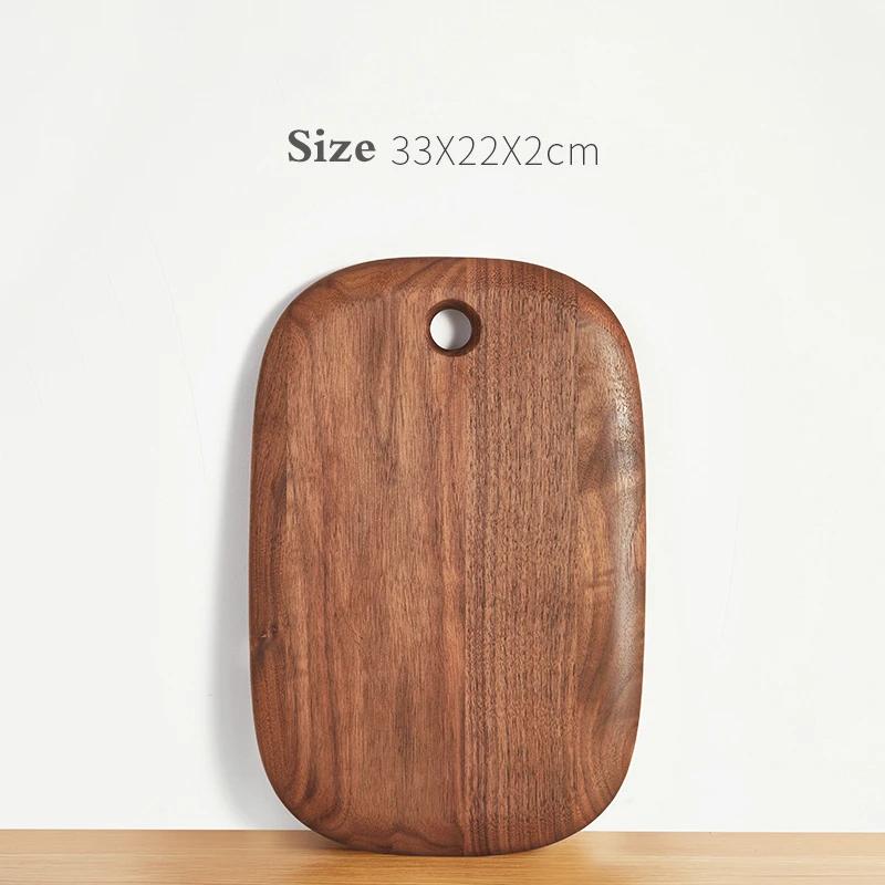 Japanese Wooden Pizza Plate Steak Wooden Tableware Bread Board Wood Tray Western Food Set Dinner Plates Solid Wood Steak Plate