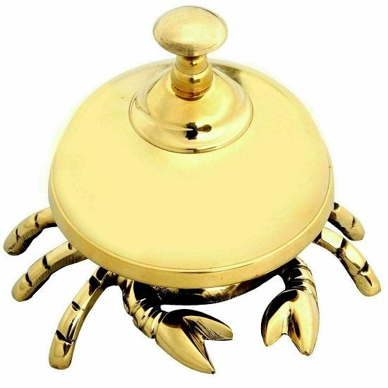 Antique Brass Crab Bell Hotel Pult Recepce Bell Učitel Desk Bell