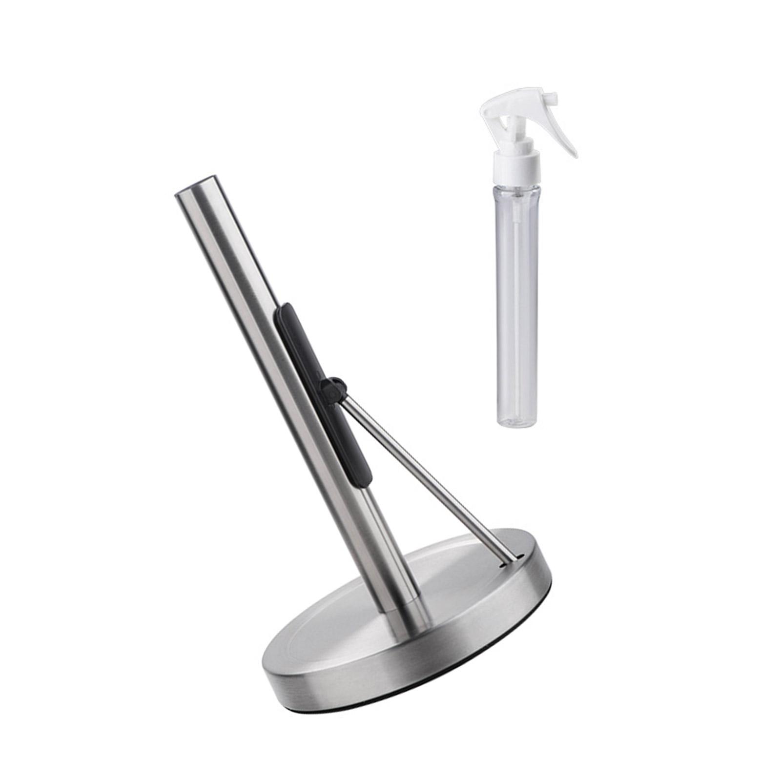 

Держатель для рулона туалетной бумаги из нержавеющей стали, кухонная стойка для бумажных полотенец со съемным флаконом-распылителем, утяжеленное основание, диспенсер для полотенец