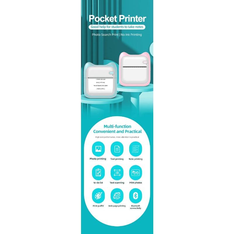 5PCs Printing Paper + Wireless Mini Pocket Wrong Question Printer