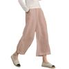 2026 New Women's Linen Cotton Wide Leg Pants, Elastic Waist Cropped Culottes for Spring Summer Casual Wear