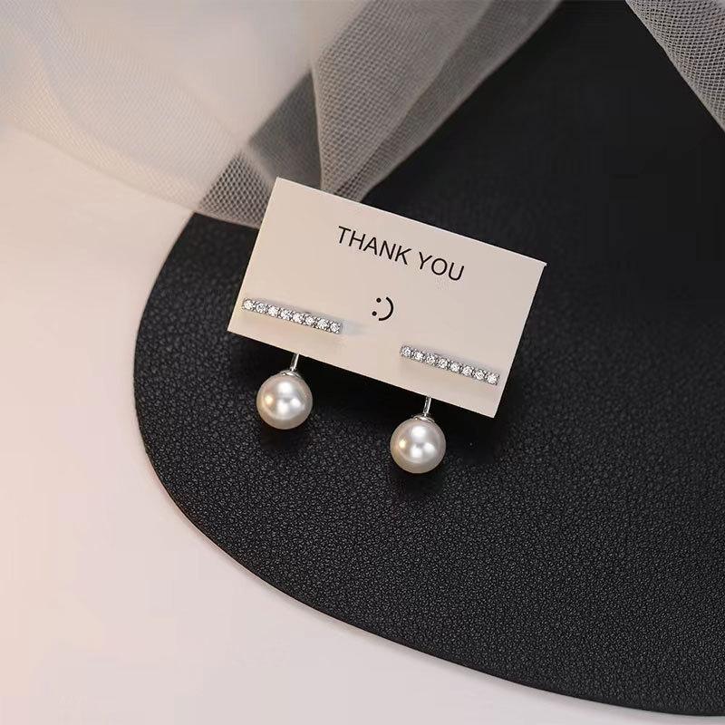 Women's Back Hanging Earrings Niche Design Imitation Pearl Light Luxury High-end New Trendy Earrings