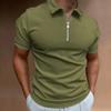 Large Size Polo Men's Solid Color Short Sleeve Turn-Down Collar Zipper Polo Shirt Men Casual Streetwear Summer Male Tops S-6XL
