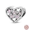 Charms Beads 925 Sterling Copper Pink Butterfly Luminous Firefly Chameleon Heart Charm Fit Original Bracelet DIY Holiday Zircon