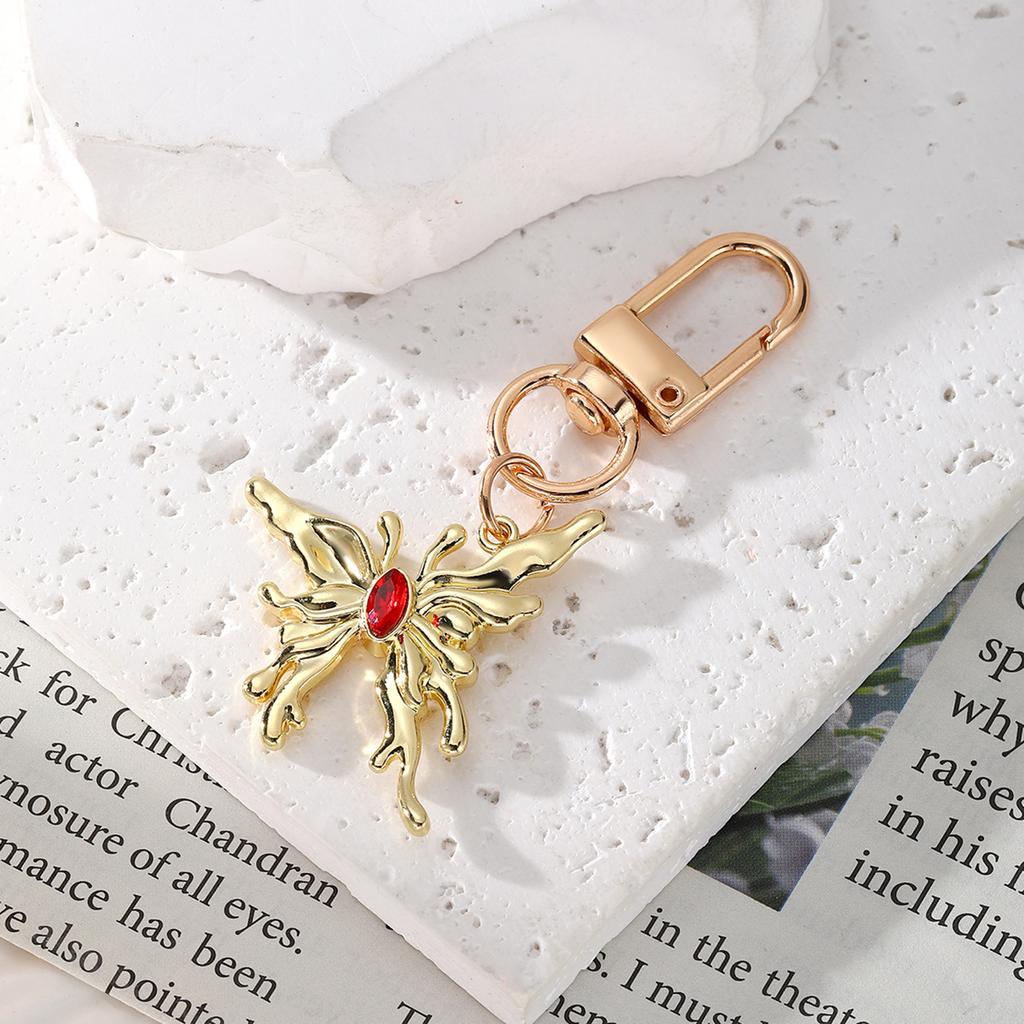 Elegant Resin Butterfly Keychain Alloy Key Holder Unique Keyring Bag Pendant Fashion Accessory for Women and Girls