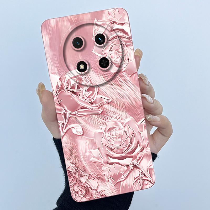 For Honor X9C 2024 Case Simplicity Flower Liquid Soft Silicone Back Cover for HonorX9c X 9C Phone Funda Magic7 Lite Bumper Shell