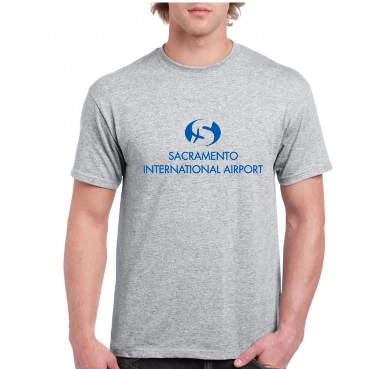 Sacramento International Airport California Capitol Tee Shirt Gray T-Shirt M