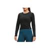 Under Armour Solid Color Casual Logo Print Crew Neck Long Sleeve T-Shirt Women Tops Black 1373930-001