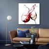 WCIC New Wine Glasses Clink Decoration Painting Art Cloth Home Background Wall Decoration Hanging Painting