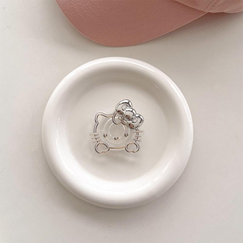 Cartoon Jingle Cat Mobile Phone Airbag Bracket Magnetic Back Sticker Kt Cat Bow Three-Dimensional Bow Tie Advanced Wind