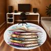 1pc books flowers Round Chair mat Area Rug - Non-Slip, Floor Mat for Office, Bedroom, and Indoor Decor c1125622