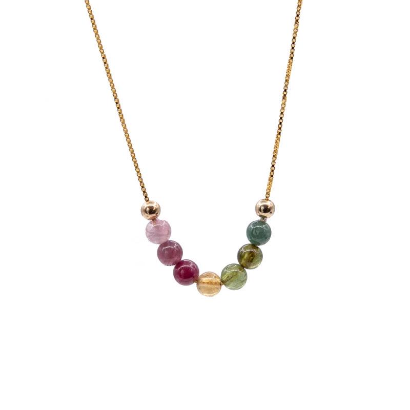 Turmalinstein Schlüsselbeinkette - Leichter Luxus, Nicht verblassend, Einfache High-End Dopamin Choker für Frauen