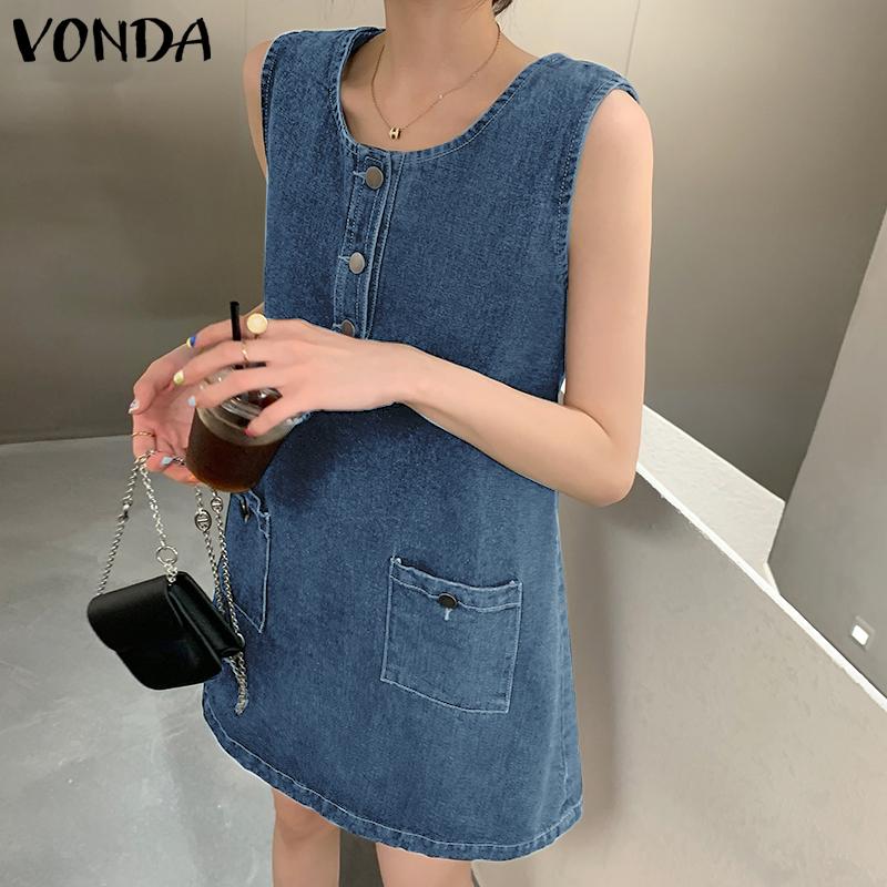 

Летнее женское короткое платье без рукавов VONDA