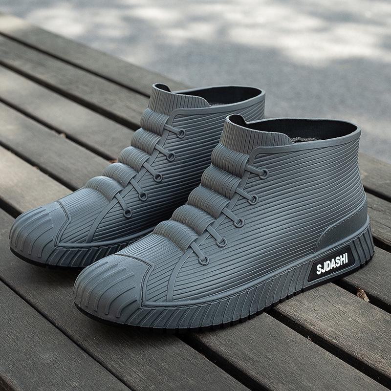 Men's Waterproof Fashion Short Rain Boots - Non-Slip, All-Season Rubber Shoes