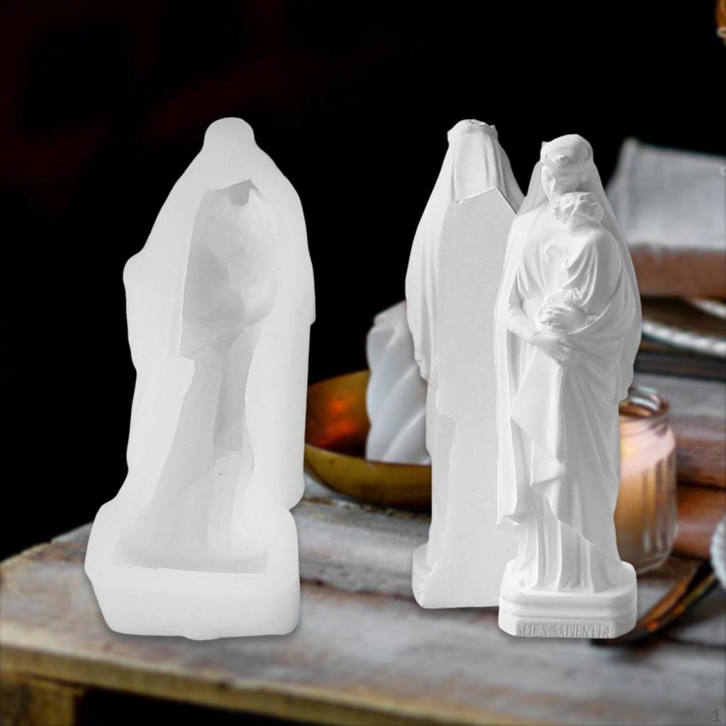 Mary Silicone Candle Model Ornament Creative Supplies Handcraft Plaster Statue Epoxy Resin