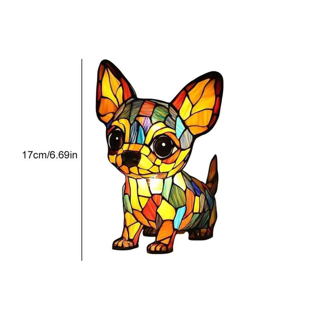 Cute Corgi Dog Series Art Night Light LED Resin Animal Night Light Handmade Desk Lamp for Desktop Decorations